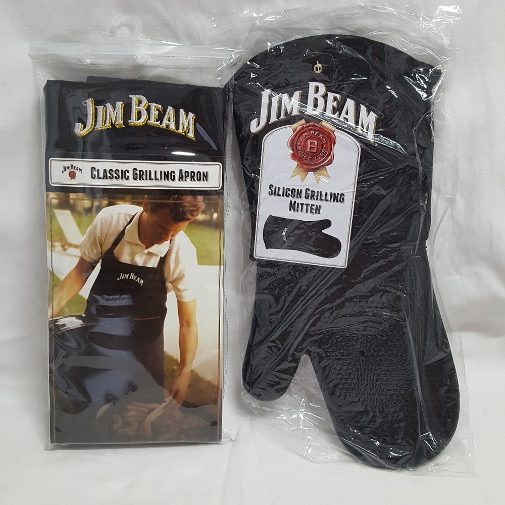 Jim Beam BBQ Grilling Apron And Mitten